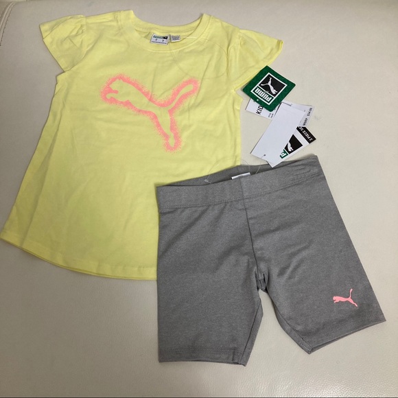 Puma sparkly cute yellow leggings set - Picture 4 of 4